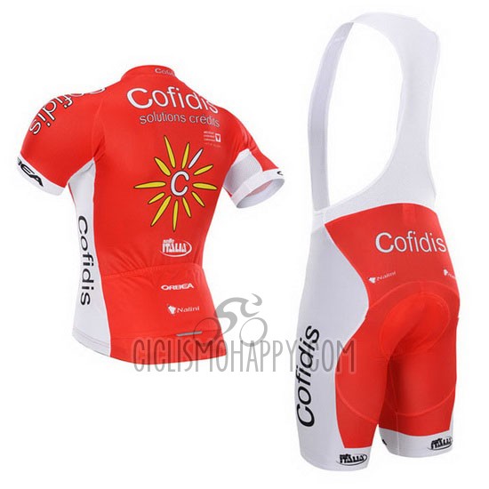 Cofidis Cycling Jersey Bib Short 2015 Short Sleeve Red